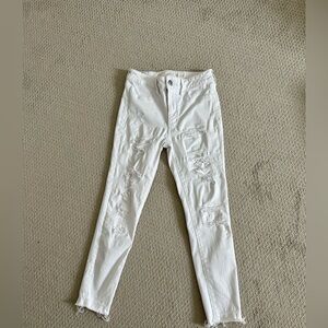 American Eagle Cream Jeans with Stretch